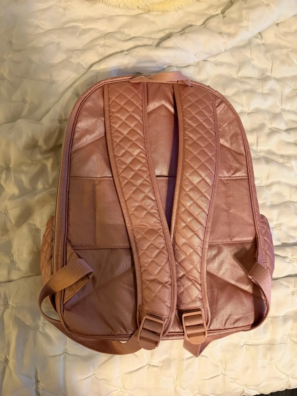 Vera Bradley Pink Quilted Metallic Backpack